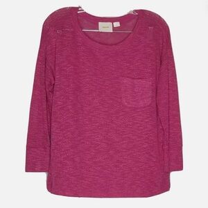 Maeve Anthropologie Sheer Knit Sweater Pink Medium